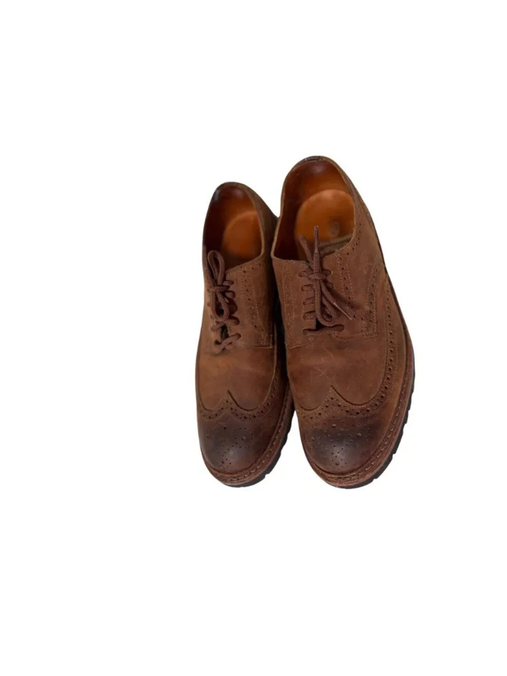 Allen Edmonds Mens Size 9.5 Wingtip Brown Leather Lace Tie Shoes 4600S Thousand